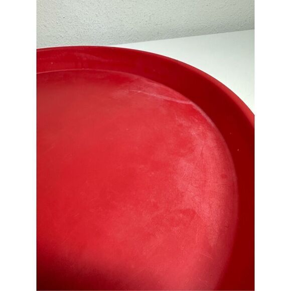 Vintage Midland MFG CO Ft. Smith Arkansas RED ROUND SERVING TRAY 16” diameter - Picture 4 of 10